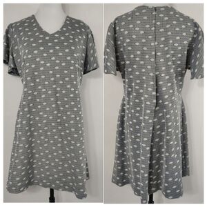 Vintage 60s Homemade Women's Navy Cloud Plus Size Mini Dress Hippie Chic